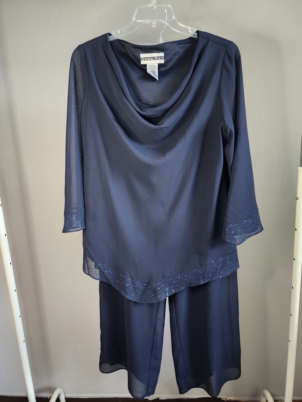 Dana Kay Navy Cowl Neck Two-Piece Set